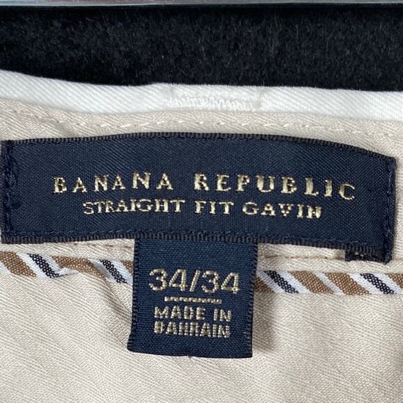 Banana Republic Mens Pants Tan Gavin Chino Straight 100% Cotton 34x34 - Picture 5 of 14